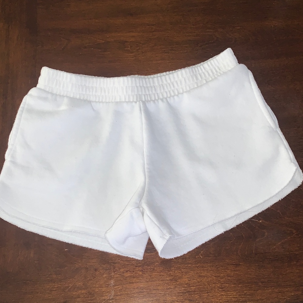 Big Girls Athletic White Cotton Shorts
